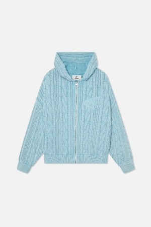 Prendas De Punto Scuffers Latte Zipper Knit Azules Claro | 05124ELPW
