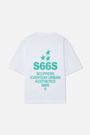 T-Shirts Scuffers SEAS Blancos Verdes | 89430XZYQ