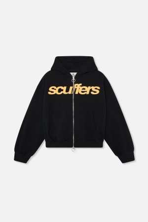 Zipped Hoodie Scuffers Essential Zipper Negros | 87540LBHZ
