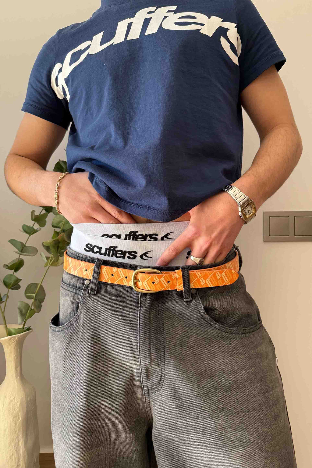 Cinturones Scuffers Monogram Belt Amarillos | 61843VOAP
