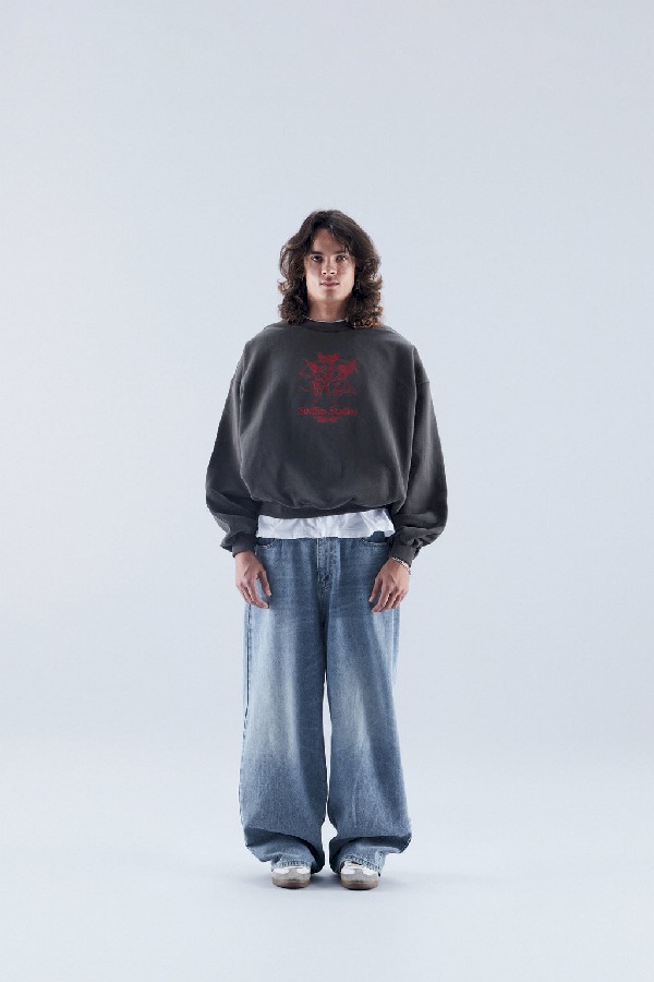 Crewneck Scuffers Los Angeles Grises Oscuro | 24531UQYE