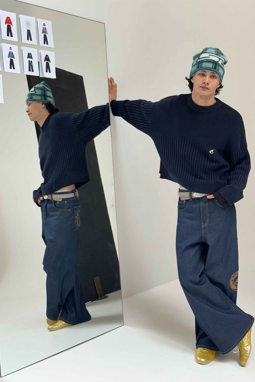 Denim Pants Scuffers Bimbo Pants Azules Oscuro | 09743GNOH