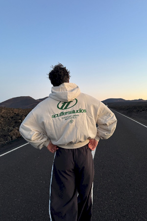 Hoodies Scuffers Flag Ecru | 47062OQIZ