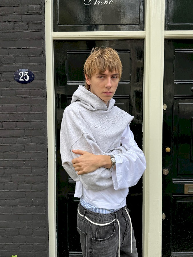 Hoodies Scuffers Internet Grises Claro | 25640NKJD