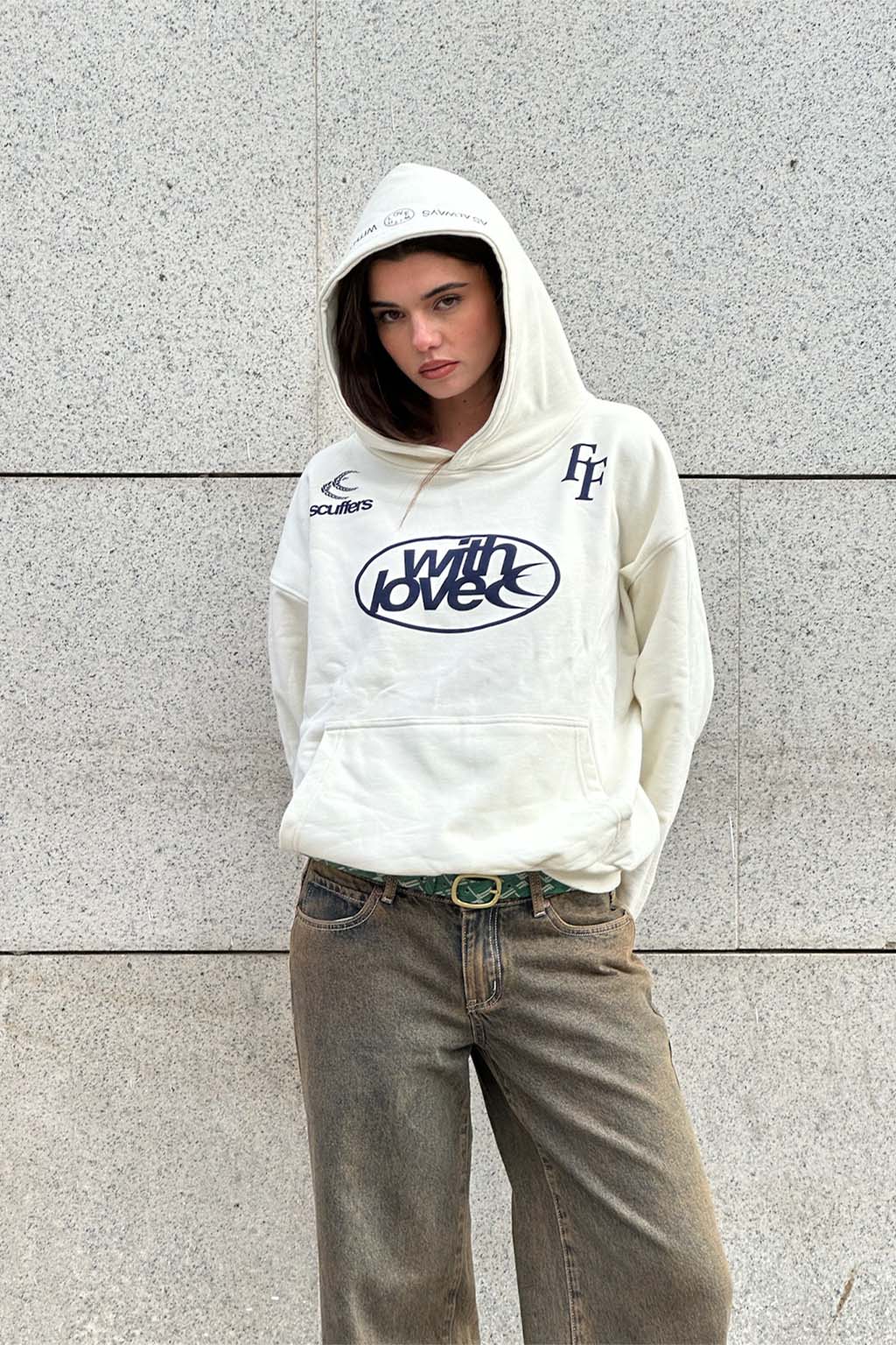 Hoodies Scuffers Paris Hoodie Ecru | 39867GABX