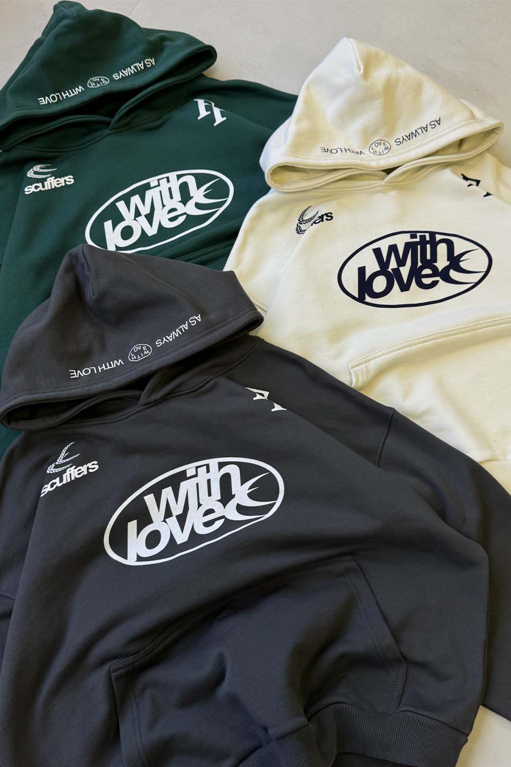 Hoodies Scuffers Paris Hoodie Ecru | 39867GABX