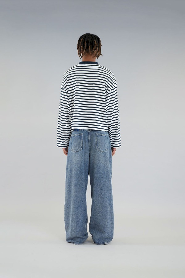 Long sleeve Scuffers Emblem Striped Longsleeve Azul Marino | 41087VICN