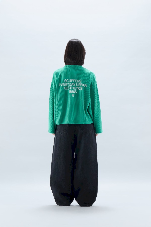 Long sleeve Scuffers S66S Ribbed Longsleeve Verdes | 41725VOUW