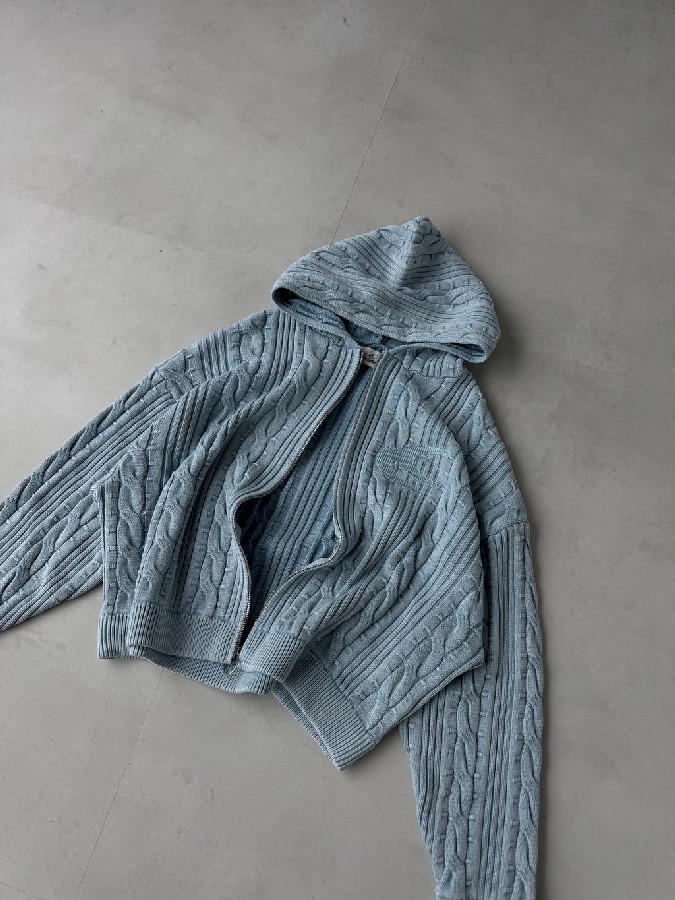 Prendas De Punto Scuffers Latte Zipper Knit Azules Claro | 05124ELPW