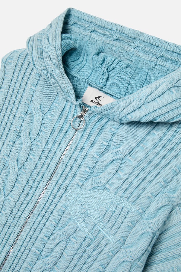 Prendas De Punto Scuffers Latte Zipper Knit Azules Claro | 05124ELPW