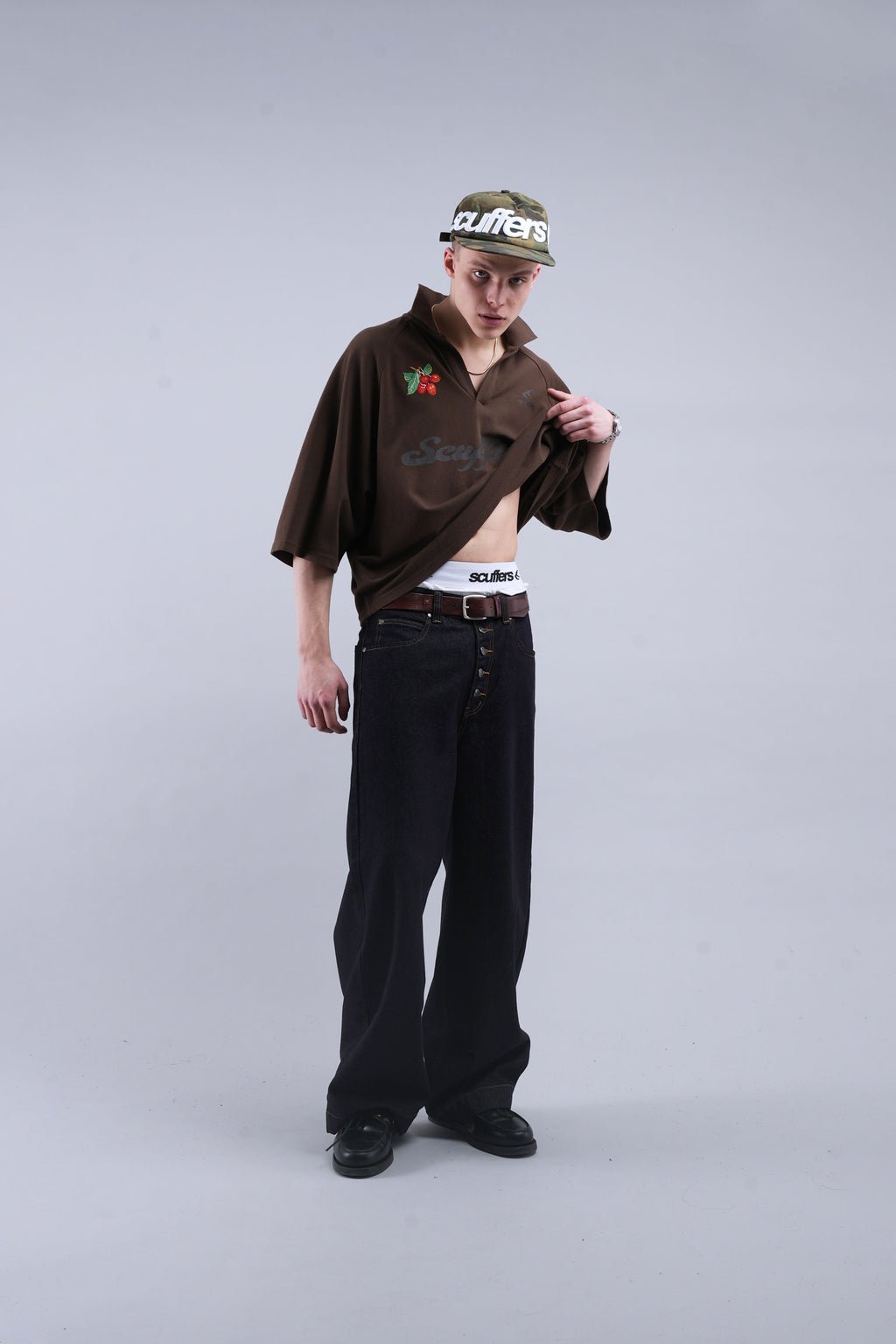 Shirts and Polos Scuffers Tropical Polo Marrom | 25473UDXF