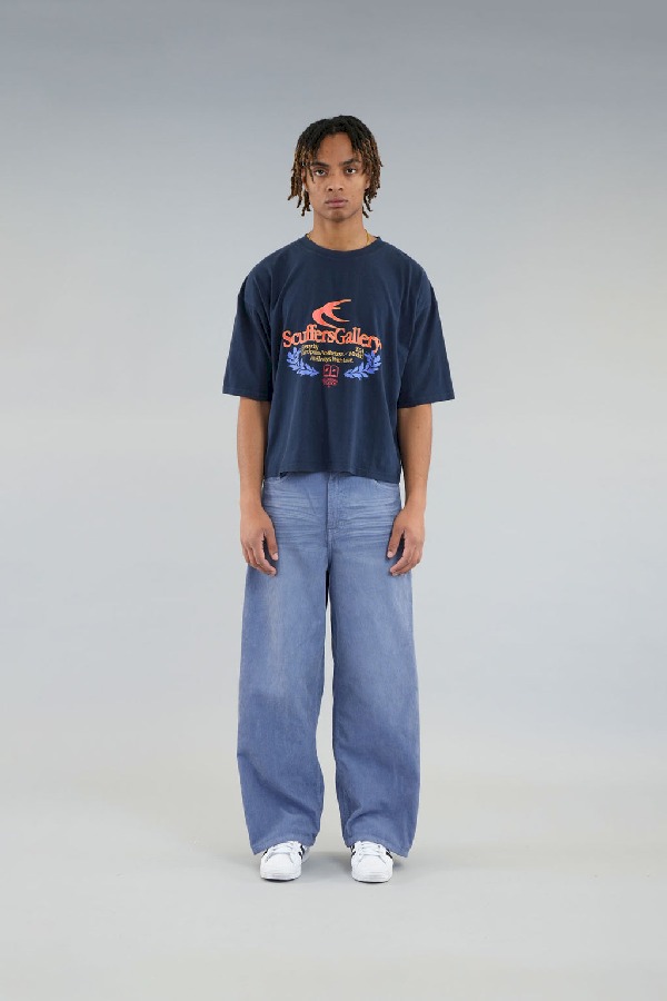 T-Shirts Scuffers College T-Shirt Azul Marino | 40176AQFT