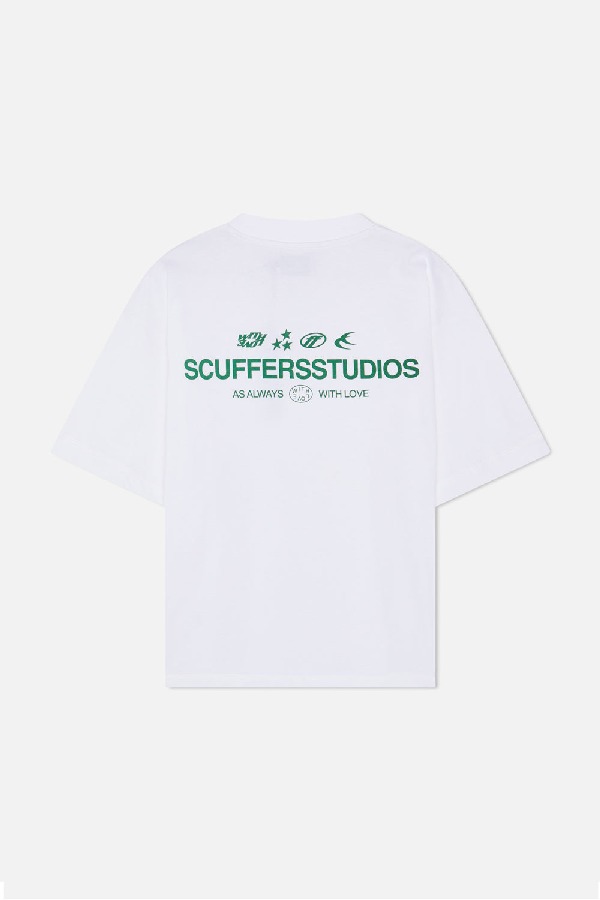 T-Shirts Scuffers Iconic Blancos | 63807UFLJ