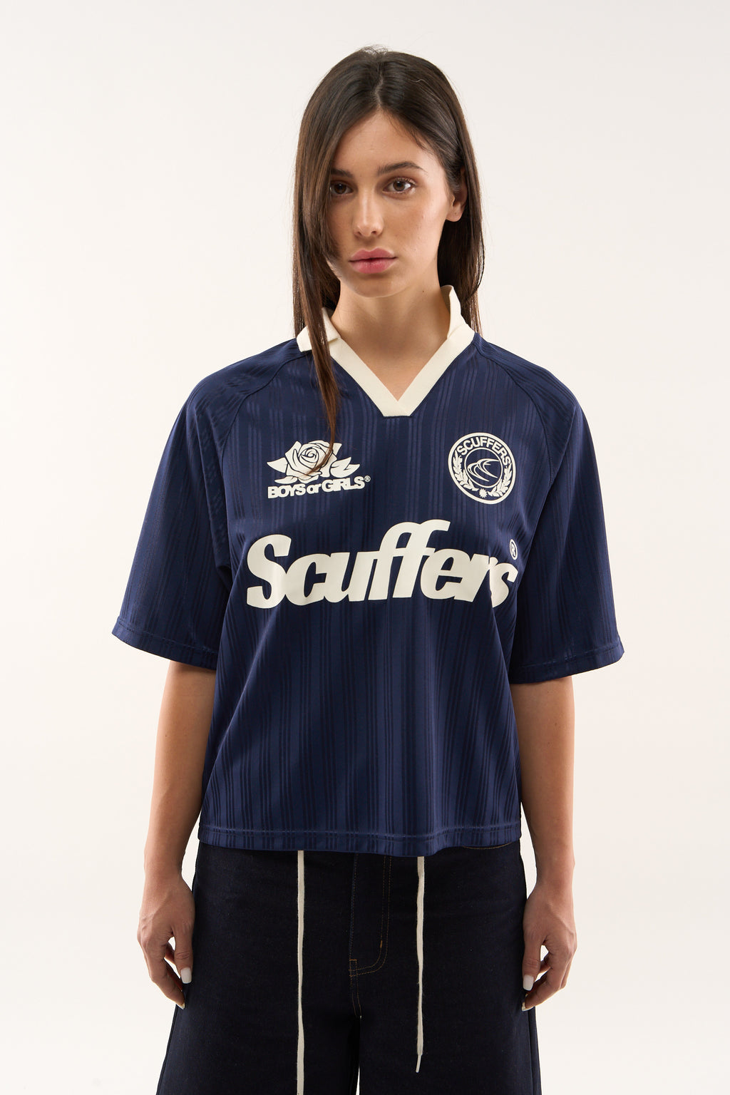 T-Shirts Scuffers Pearl Football T-Shirt Azul Marino | 01684BPSV
