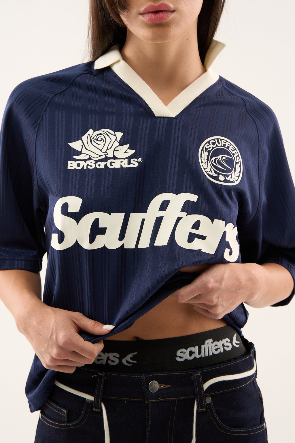 T-Shirts Scuffers Pearl Football T-Shirt Azul Marino | 01684BPSV