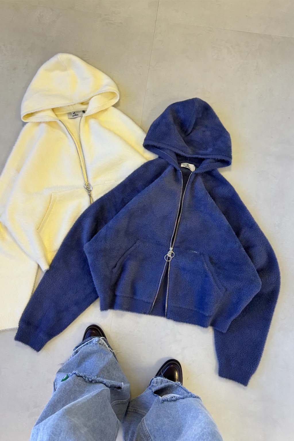 Zipper Knit Scuffers Knit Zipper Azul Marino | 93164FBEC
