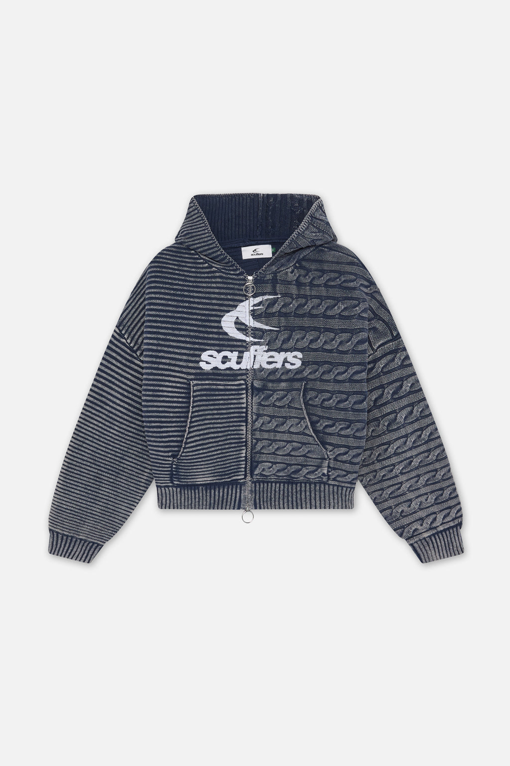 Zipper Knit Scuffers Knit Zipper Azul Marino | 97481KOUM